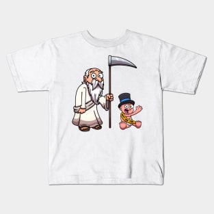 Father Time And New Year’s Baby (Old And New Year) Kids T-Shirt